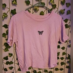 Hollister- Pink Butterfly Tee